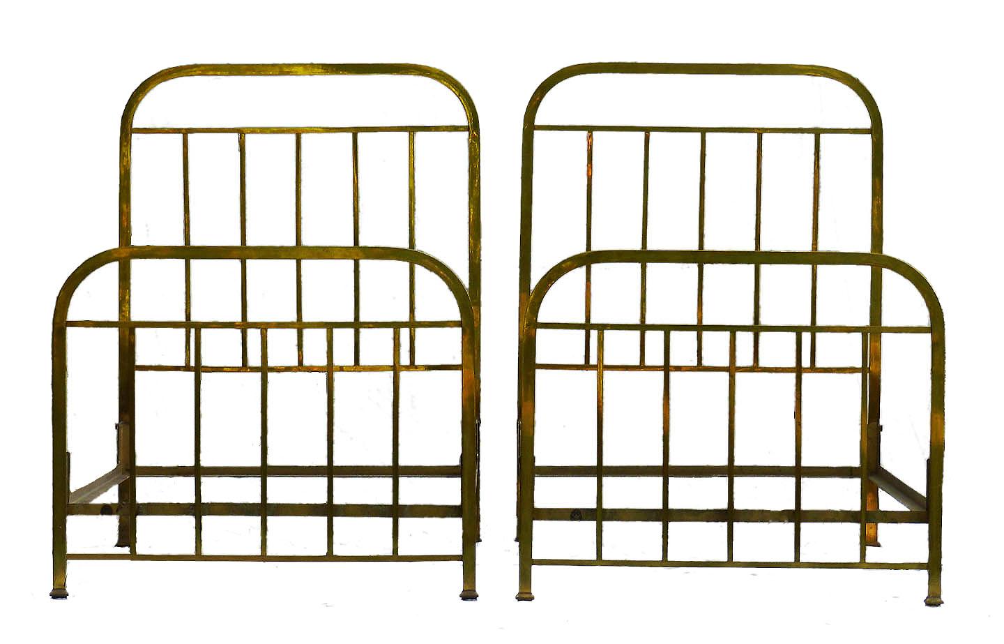vintage 1930s french art deco brass bed