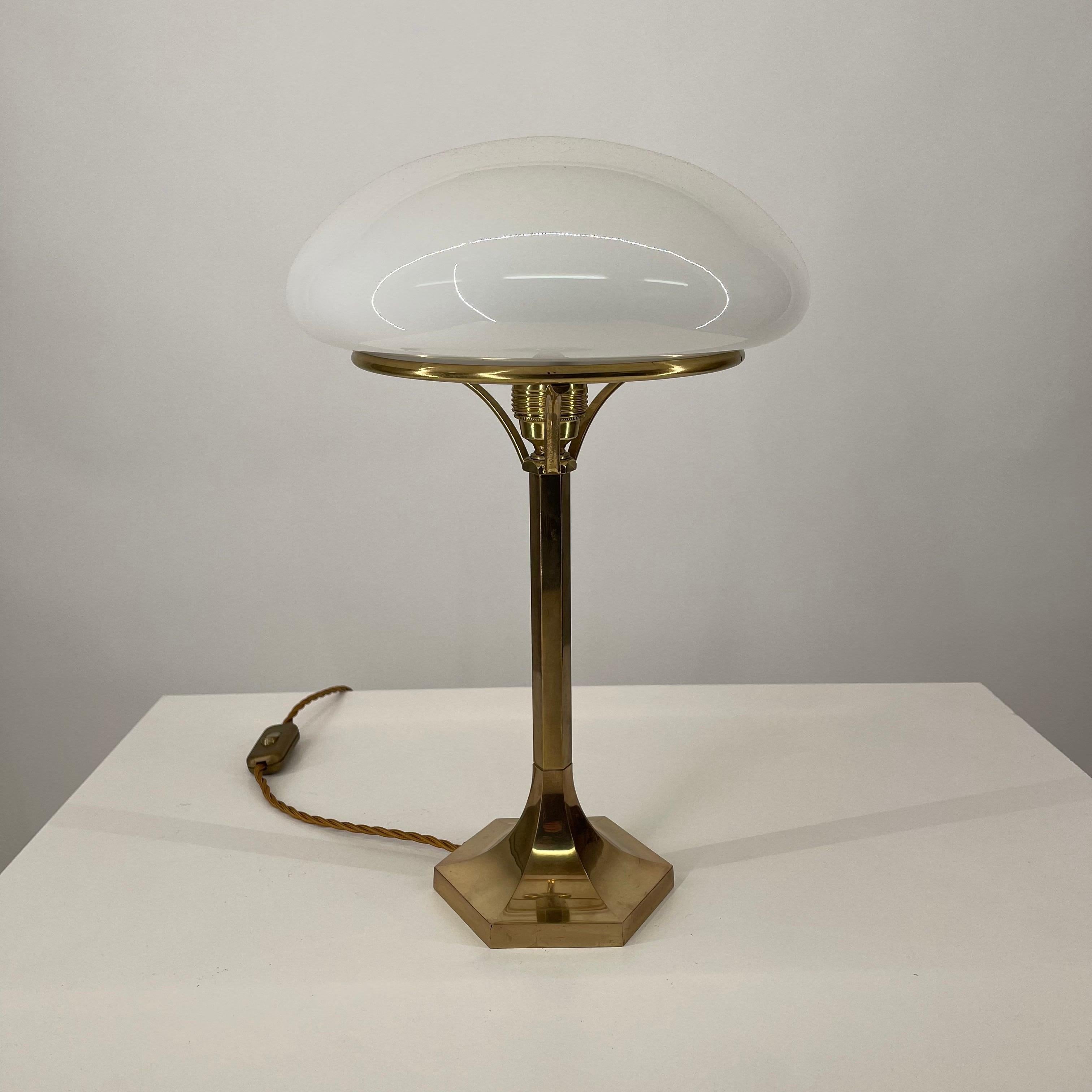 Late 20th Century Pair Art Deco Brass Table Lamp, Austria 1970s