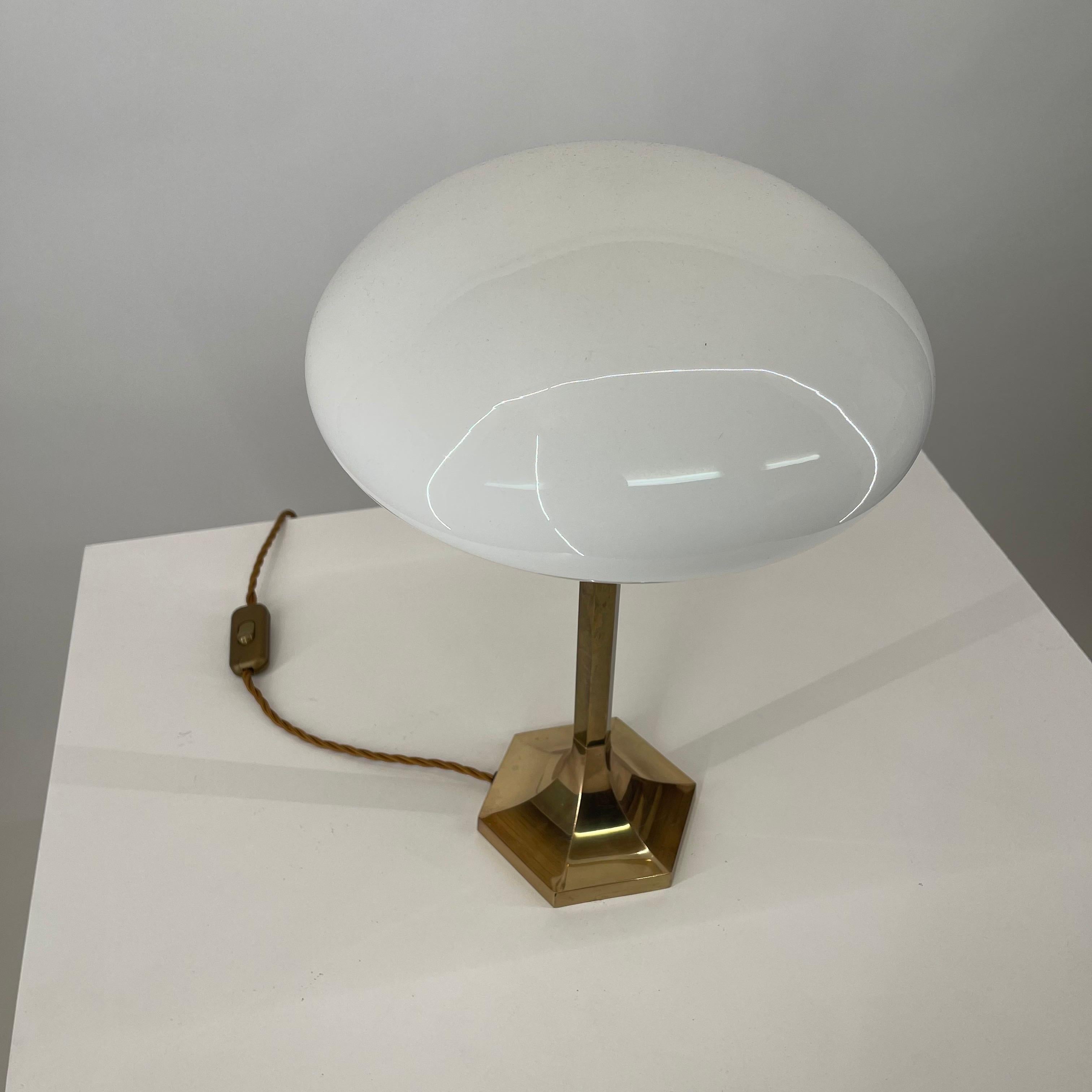 Metal Pair Art Deco Brass Table Lamp, Austria 1970s