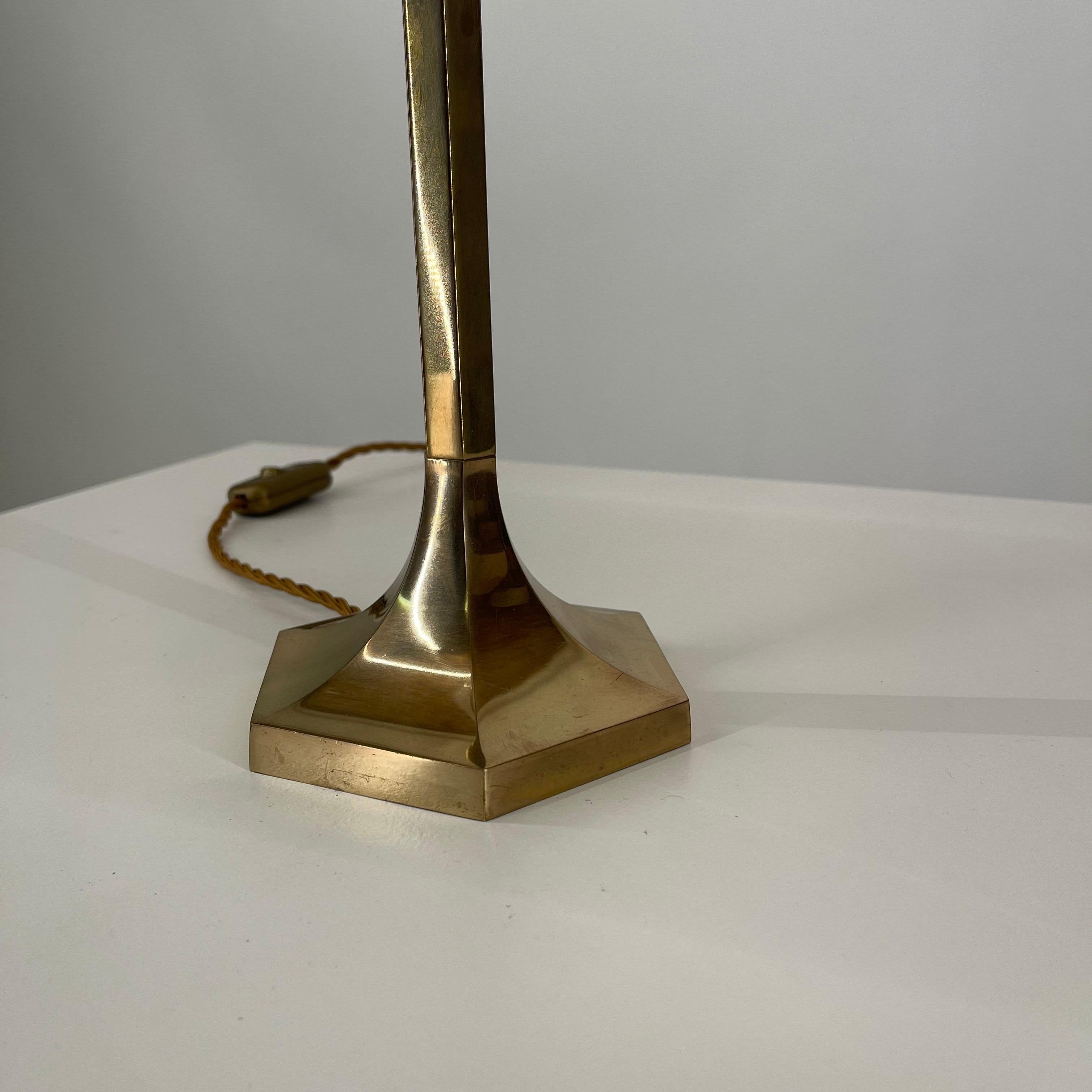 Pair Art Deco Brass Table Lamp, Austria 1970s 1