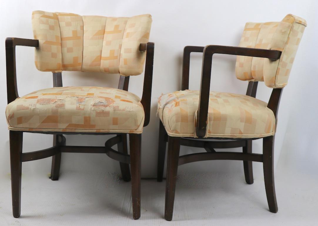 Upholstery Pair of Art Deco Chairs after Rohde For Sale