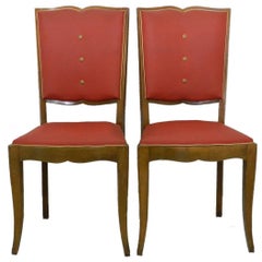 Pair Art Deco Chairs French Midcentury Moustache Back FREE SHIPPING options