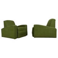 Paire de fauteuils club Art Deco - France Circa 1930s - Fauteuils Speed en velours vert