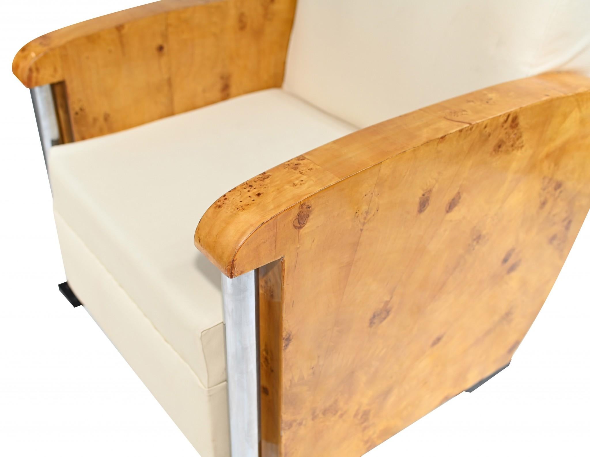 Wood Pair Art Deco Club Chairs - Vintage Interiors