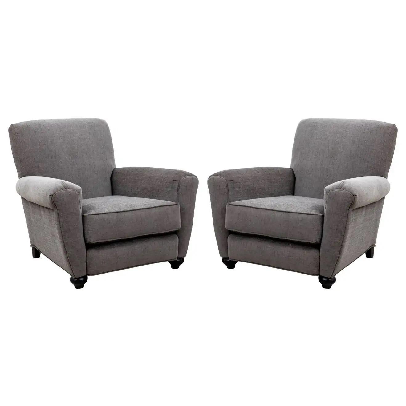Pair Art Deco Club or Lounge Chairs For Sale 2