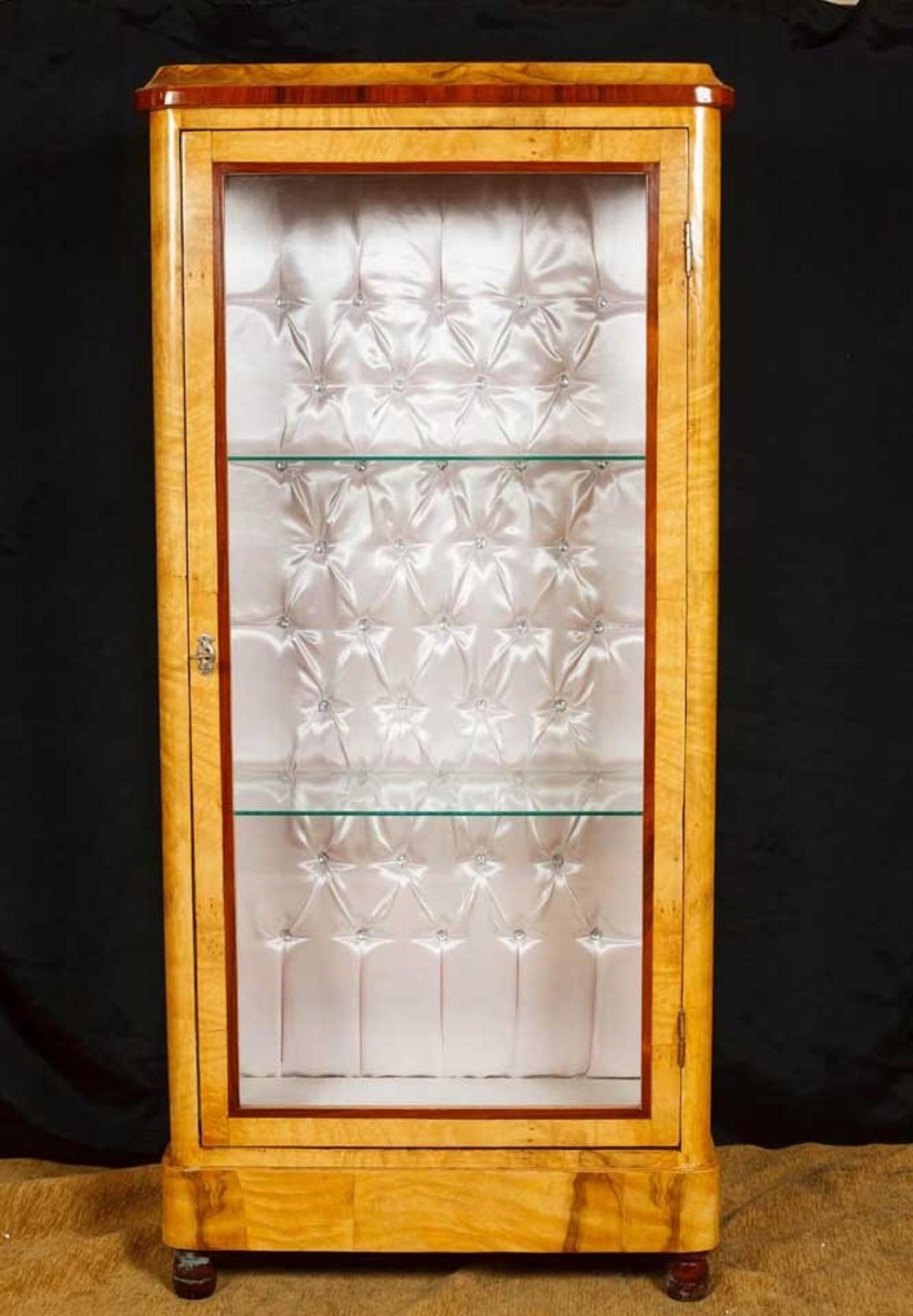 Pair Art Deco Display Cabinets Glass Fronted Bijouterie Bookcase For Sale 2