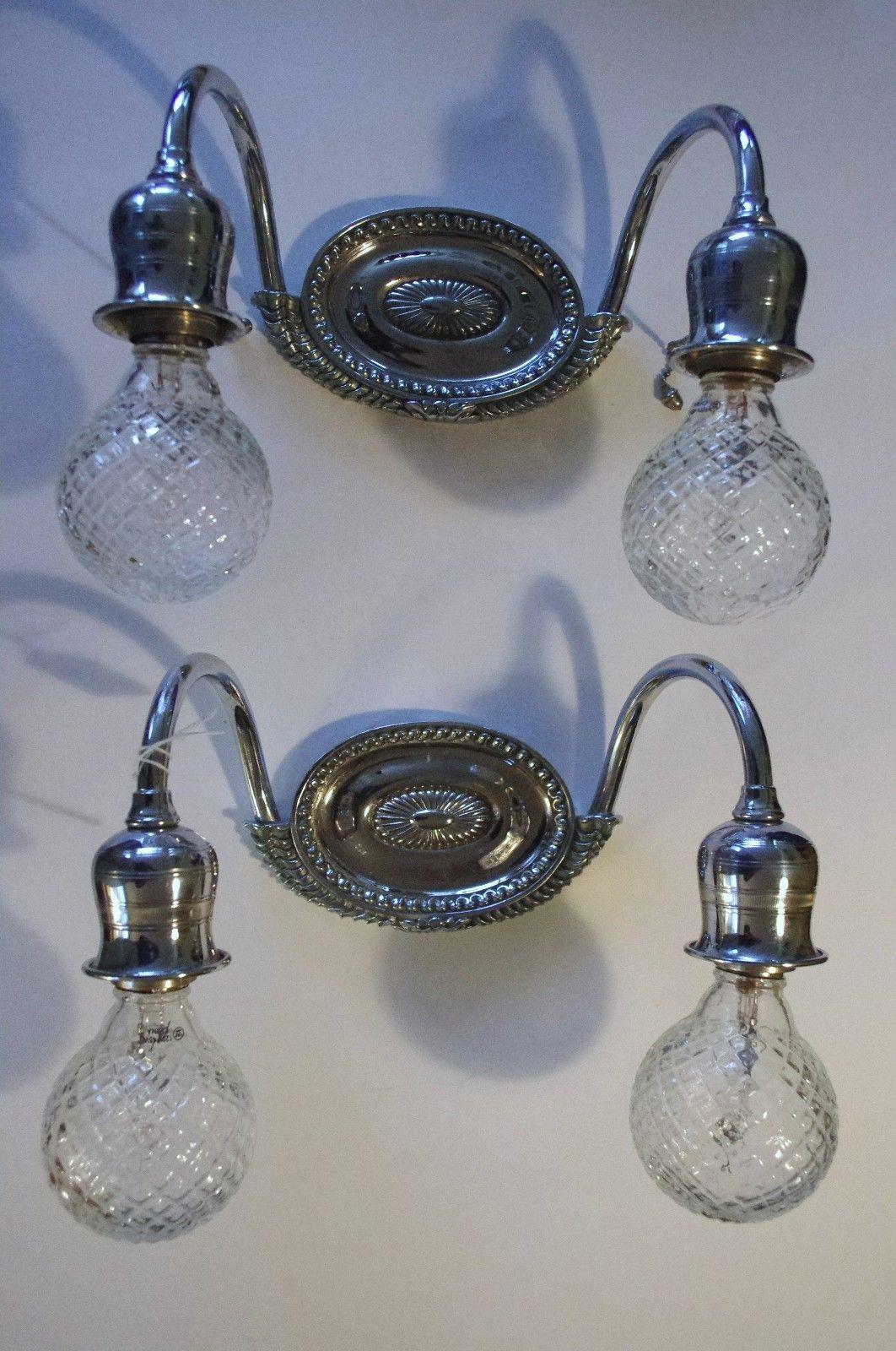 Pair Art Deco E.F. Caldwell Nickel Wall Sconces. Signed. For Sale 3