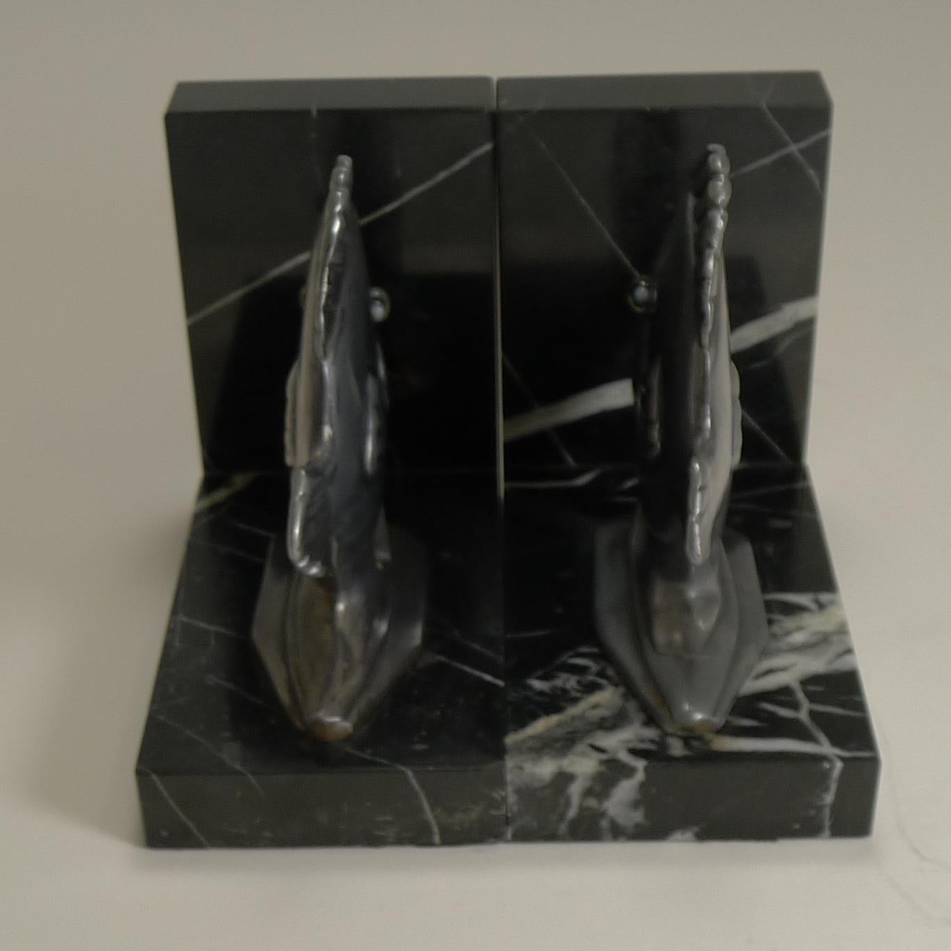 English Pair of Art Deco Fish Bookends, circa 1930