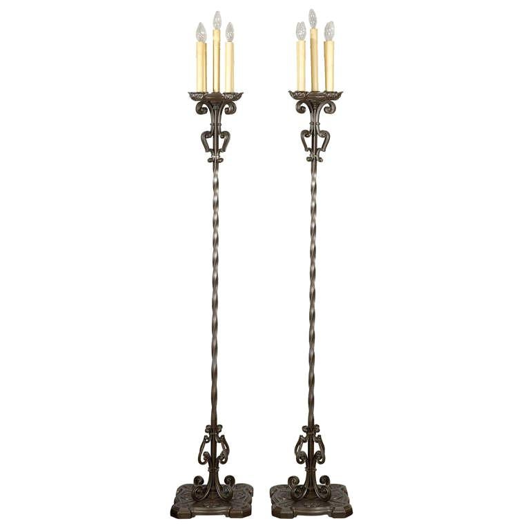 Pair Art Deco Floor Lamps For Sale