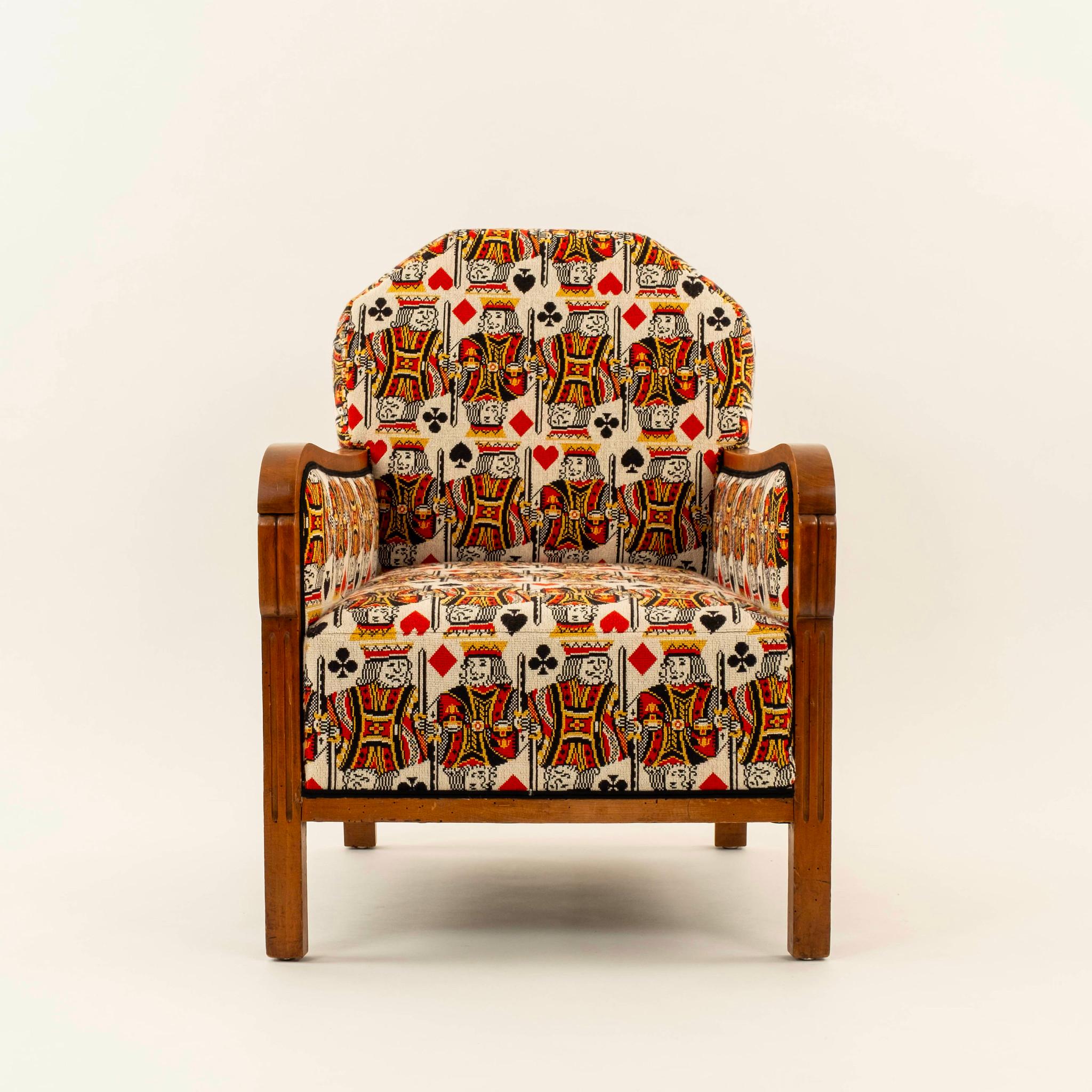 French Pair Art Deco King Épinglé Lounge Chairs For Sale