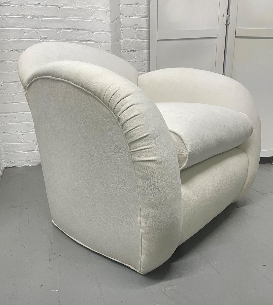Pair Art Deco Lounge Chairs with Matching Ottoman For Sale 2
