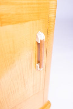 Pair Art Deco Maple Bedside Cupboards 1930s