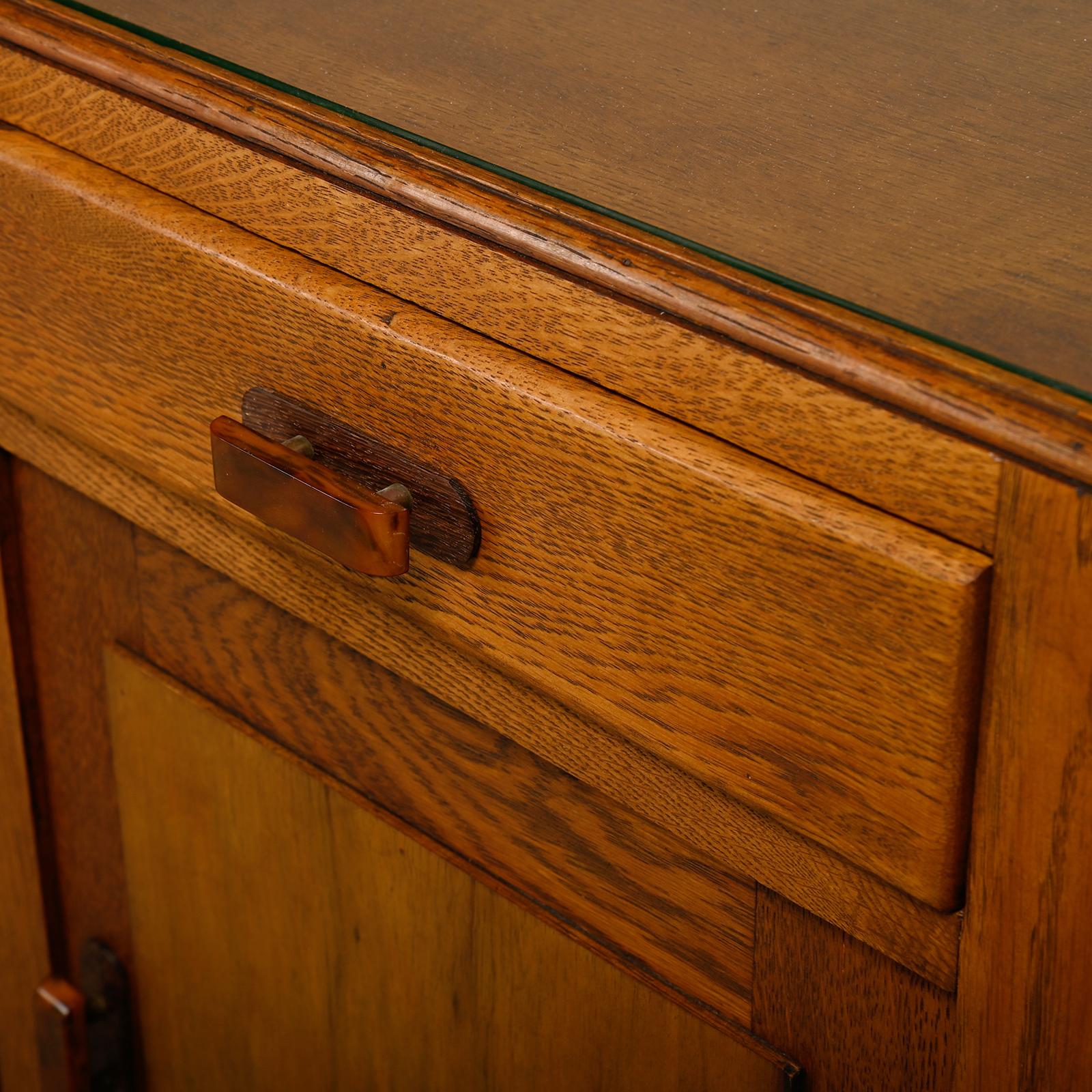 Pair Art Deco Nightstands or Bedside tables, Dutch, 1930's 5
