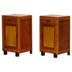 Pair Art Deco Nightstands or Bedside tables, Dutch, 1930's