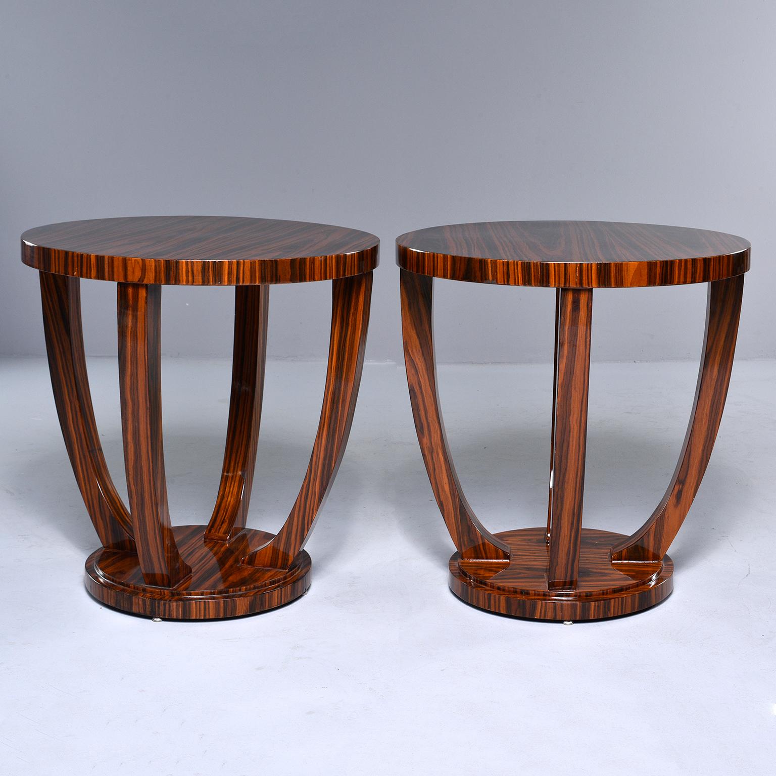 Pair of Art Deco Style Palisander Round Side Tables 3