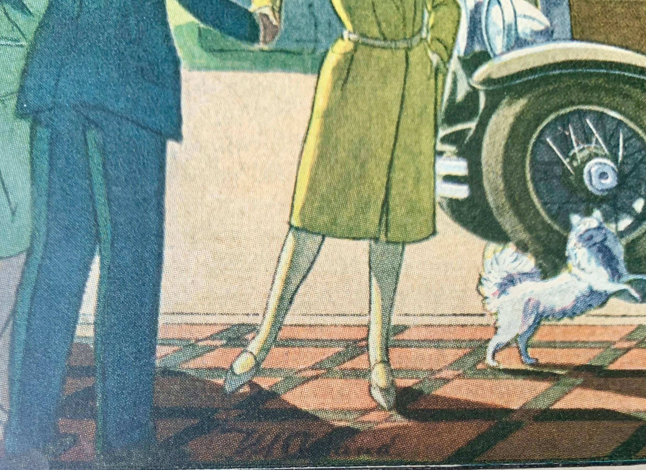 Paar Art Deco Zeitraum Classic Vintage Cadillac Auto Werbung Drucke, 1928, 1929 (Papier) im Angebot