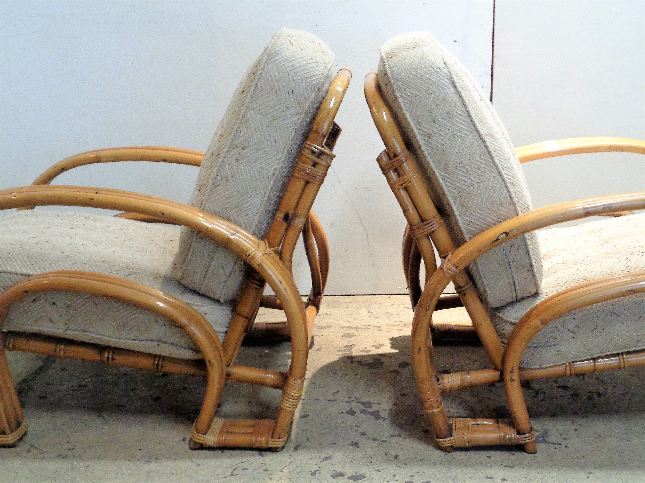  Rattan Double Horseshoe Lounge Stühle im Angebot 3