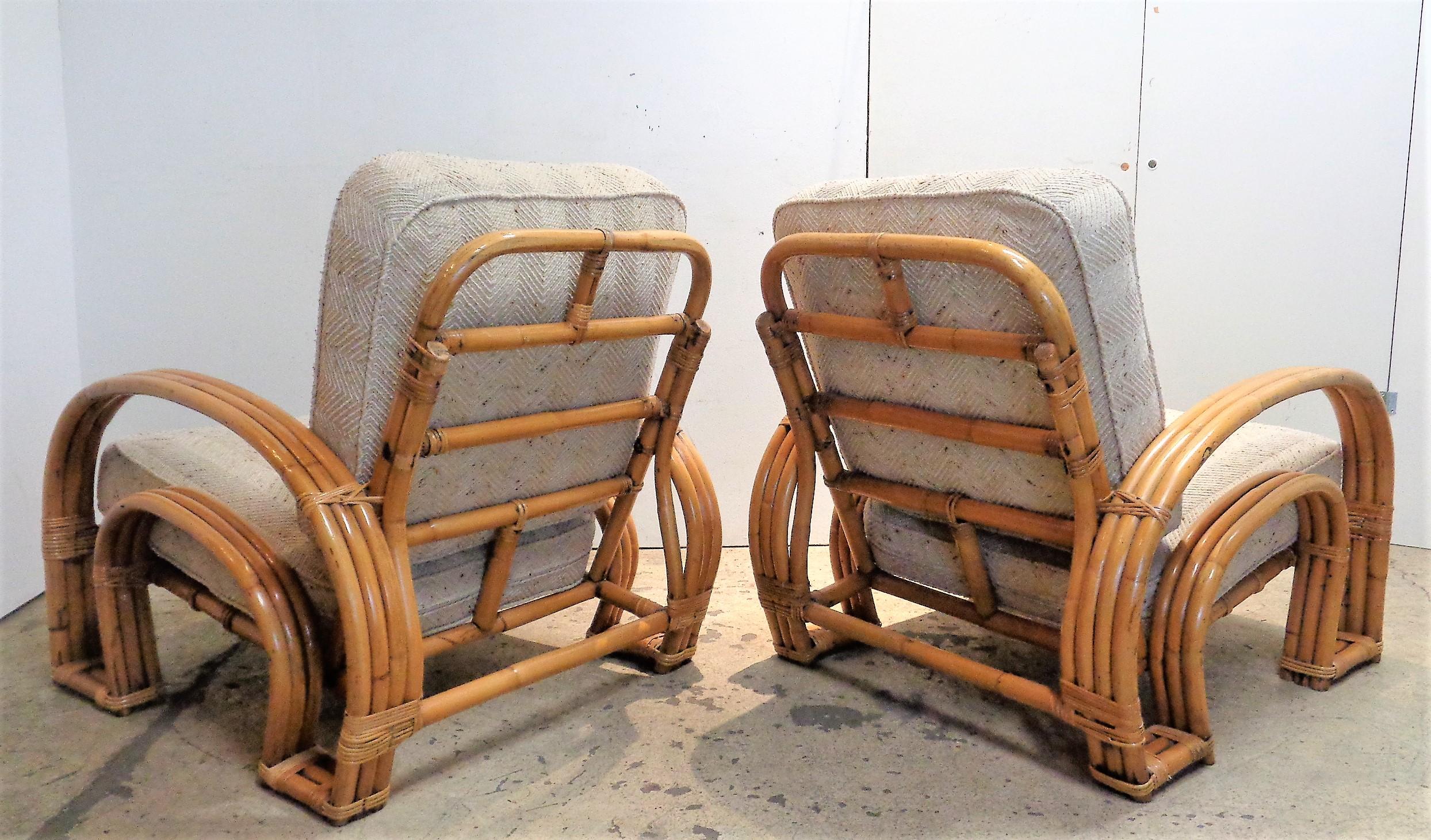  Rattan Double Horseshoe Lounge Stühle im Angebot 4