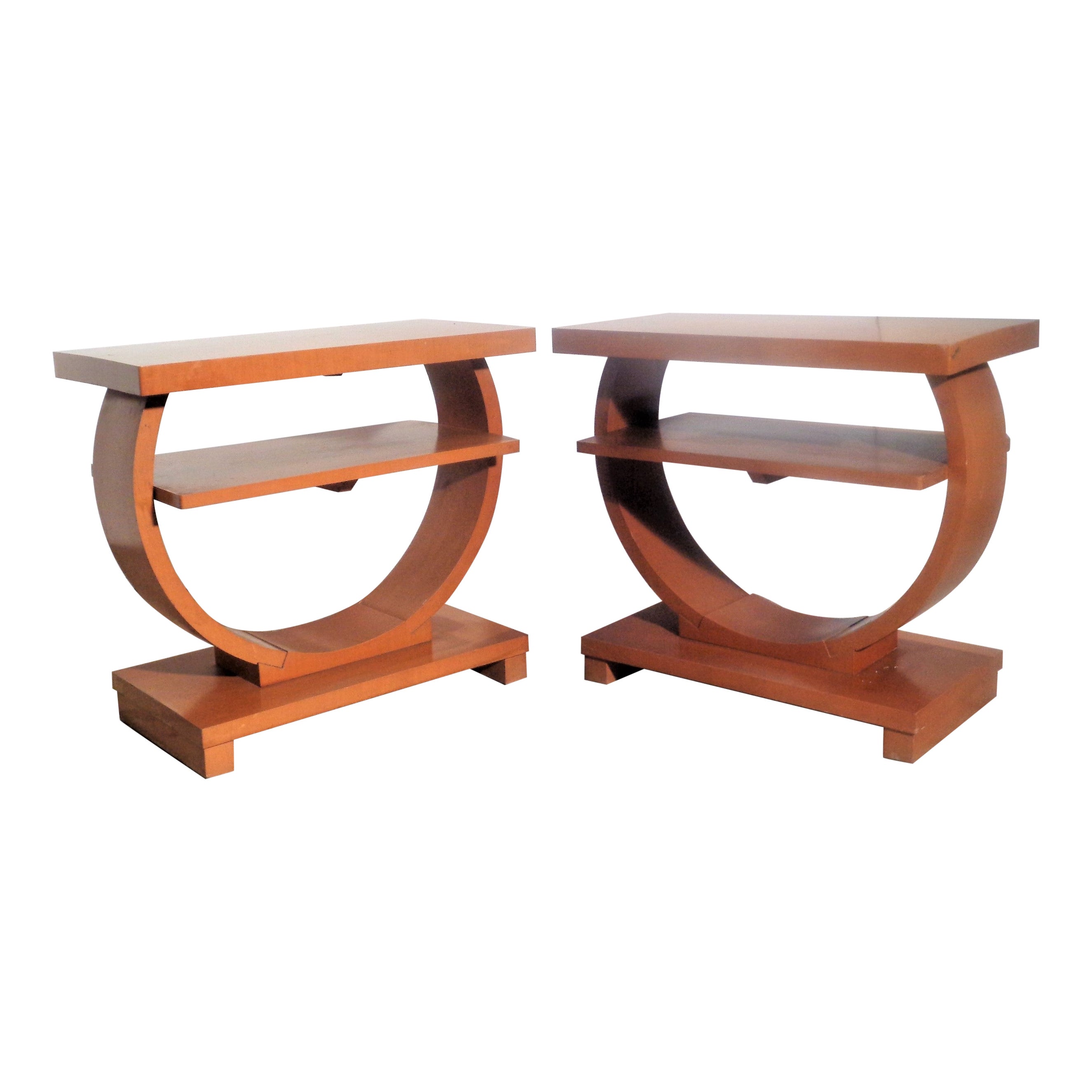 Pair Art Deco Side Tables by Gilbert Rohde for Brown Saltman