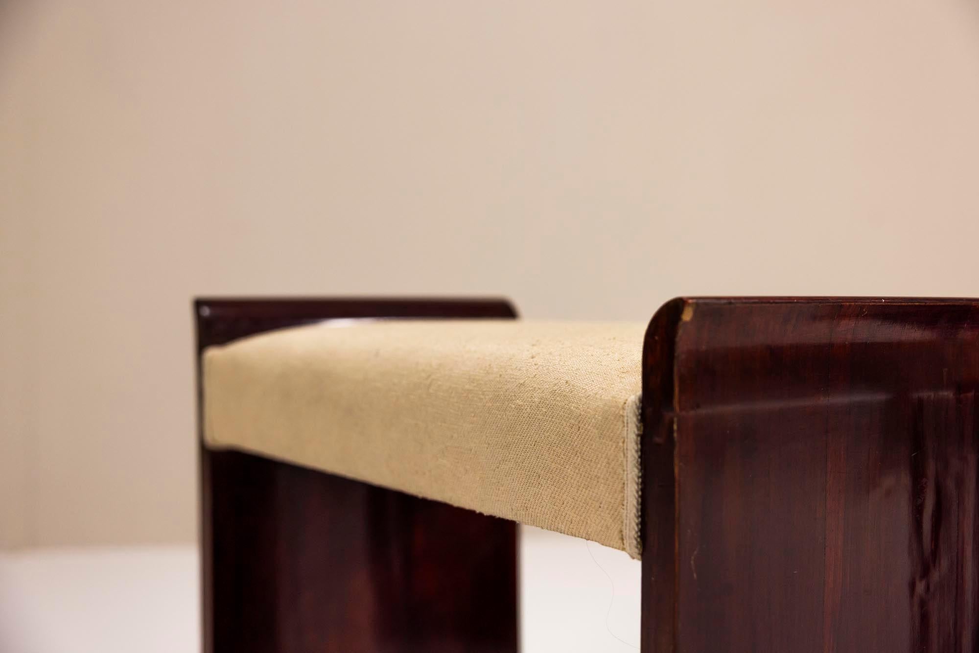 Pair Art Deco Stools in Mahogany, 1930s For Sale 6