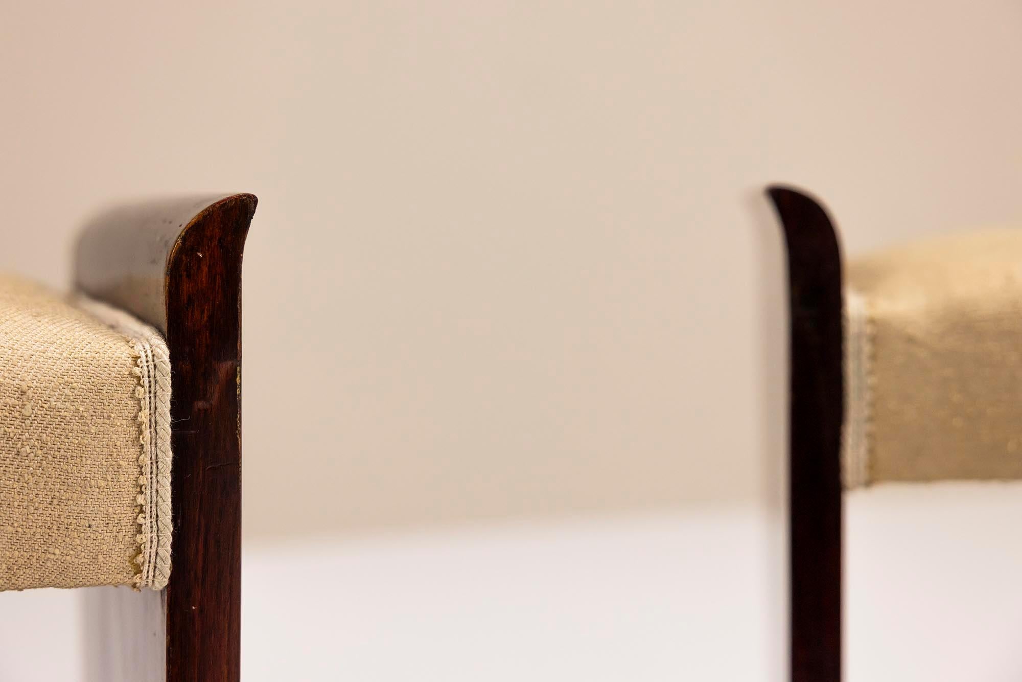 Pair Art Deco Stools in Mahogany, 1930s For Sale 8