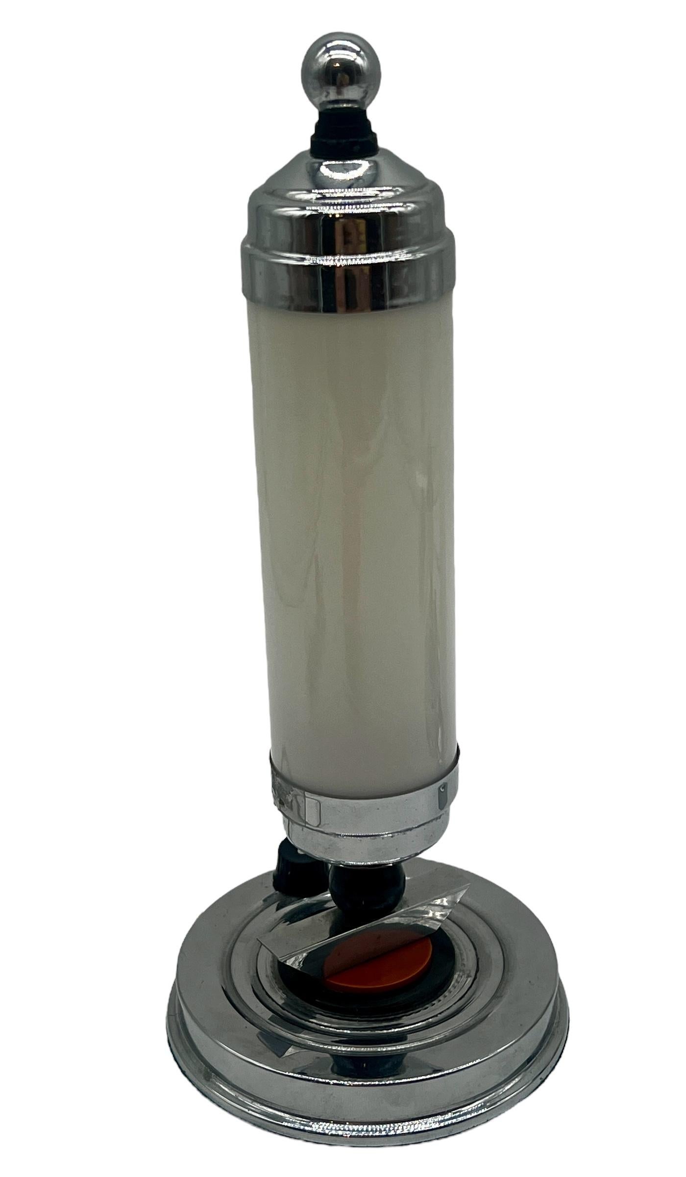 Pair Art Deco Streamline Chrome Bullet Lamps For Sale 2