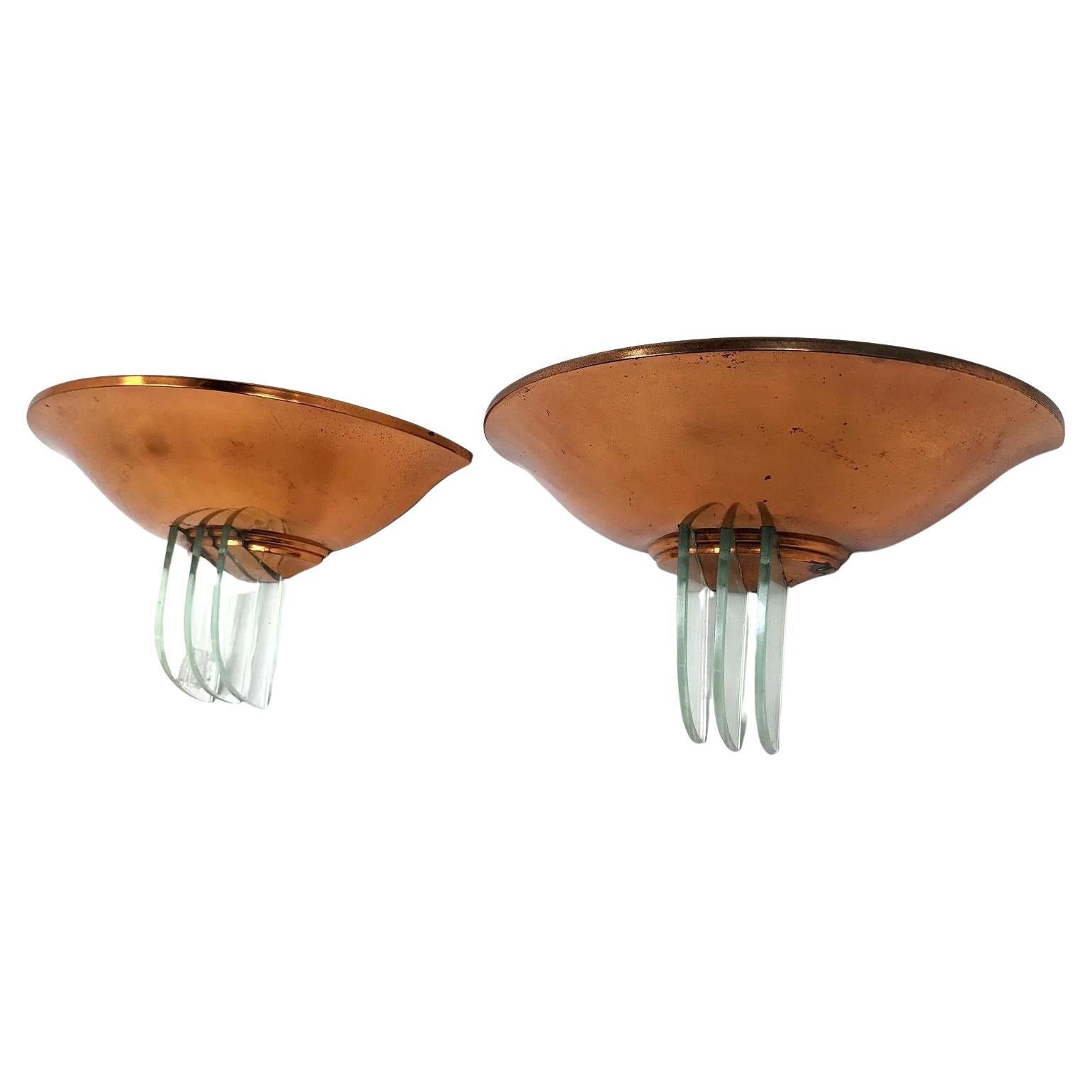 Coppia di lampade da parete in stile Art Déco