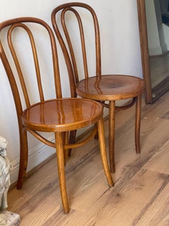 Pair Art Deco Thonet Style Bentwood Chairs