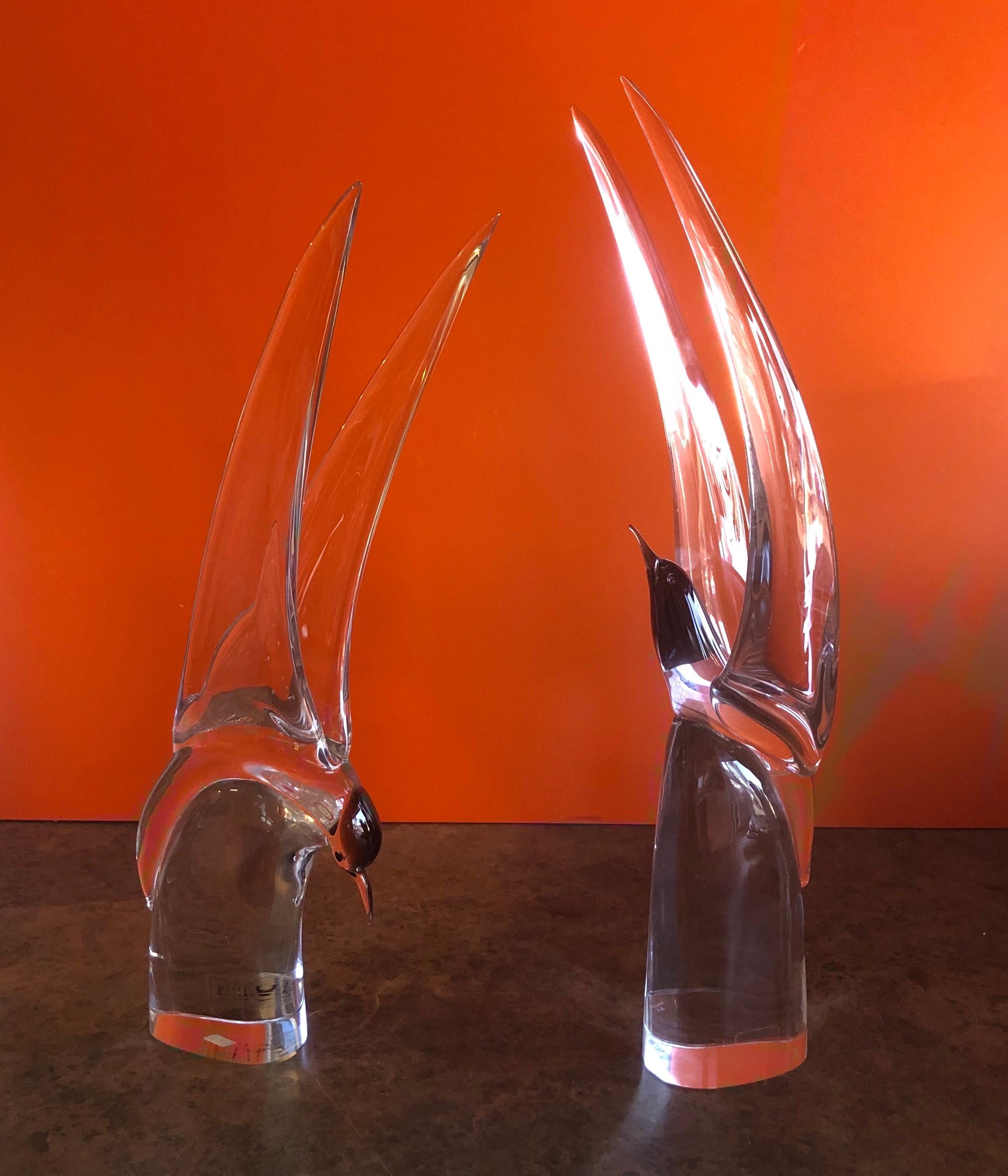 Pair of Art Glass Terns/Sea Gulls by Livio Seguso for Murano Glass Studios For Sale 5