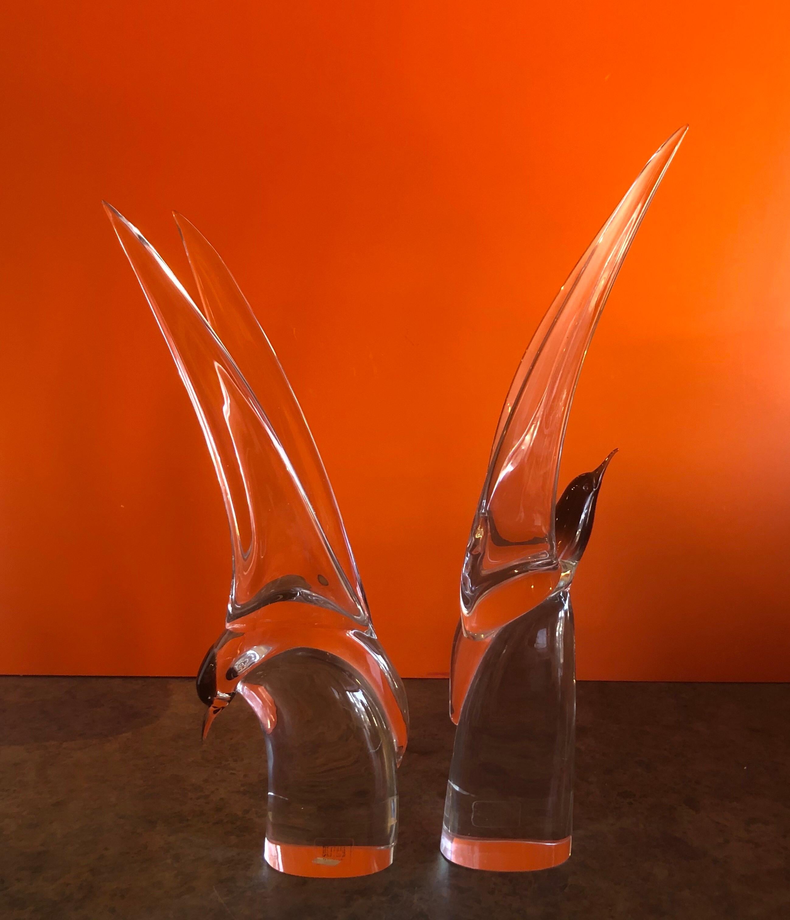 Pair of Art Glass Terns/Sea Gulls by Livio Seguso for Murano Glass Studios In Good Condition For Sale In San Diego, CA