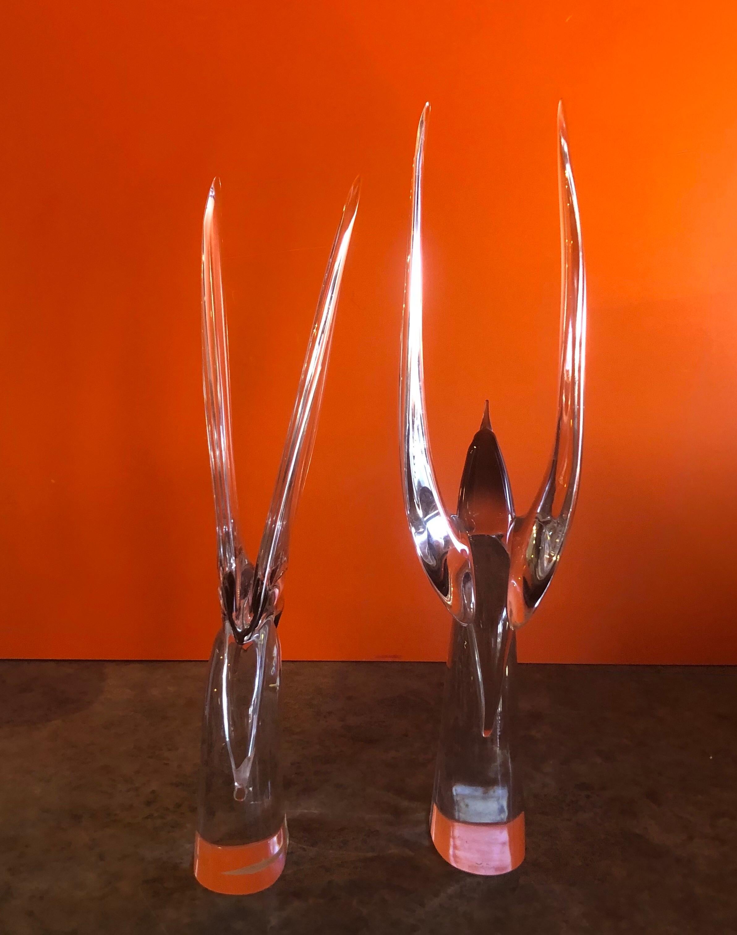 Pair of Art Glass Terns/Sea Gulls by Livio Seguso for Murano Glass Studios For Sale 1