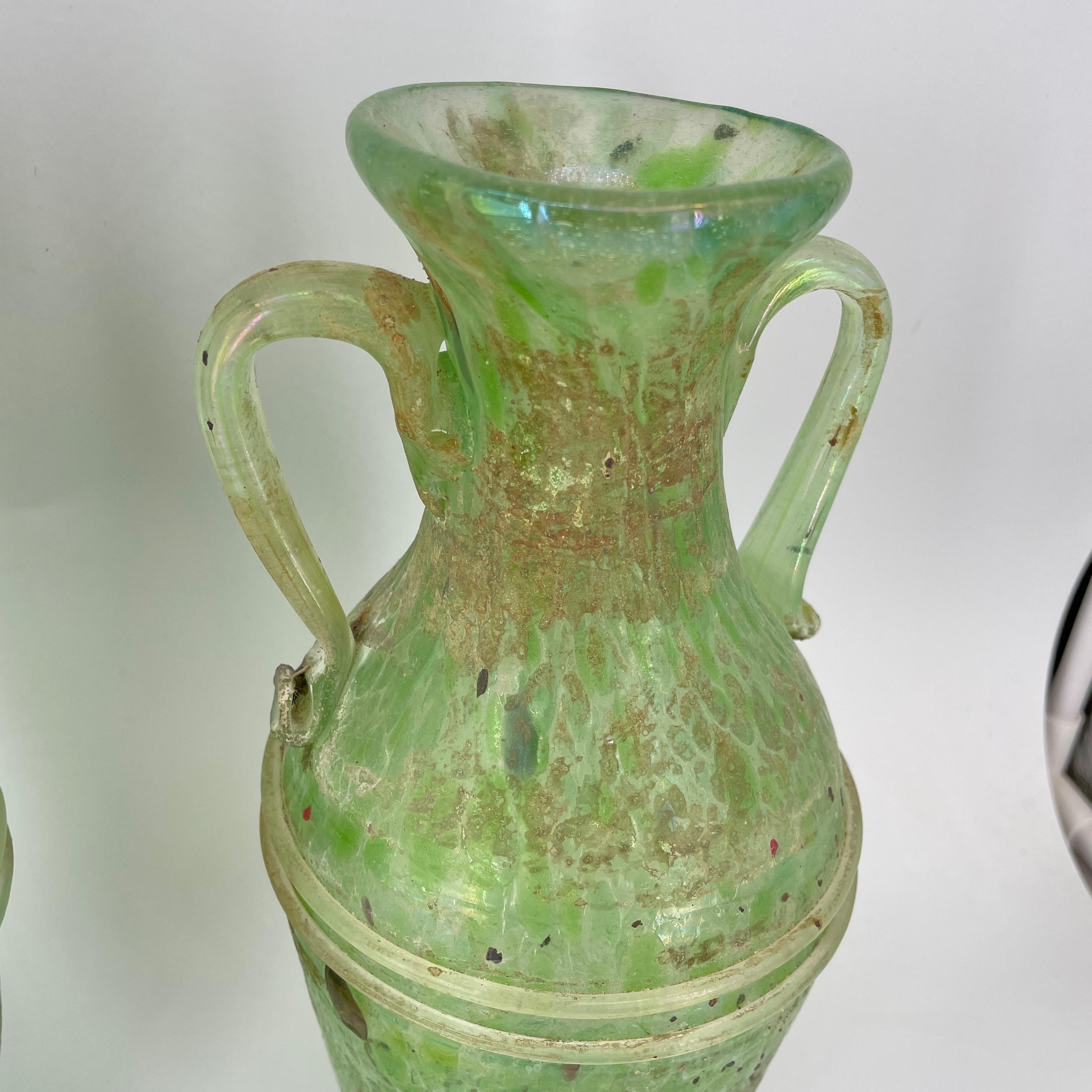 Paar Kunstglasvasen mundgeblasen romanisch wie Scavo Cenedese Venini Murano im Angebot 2