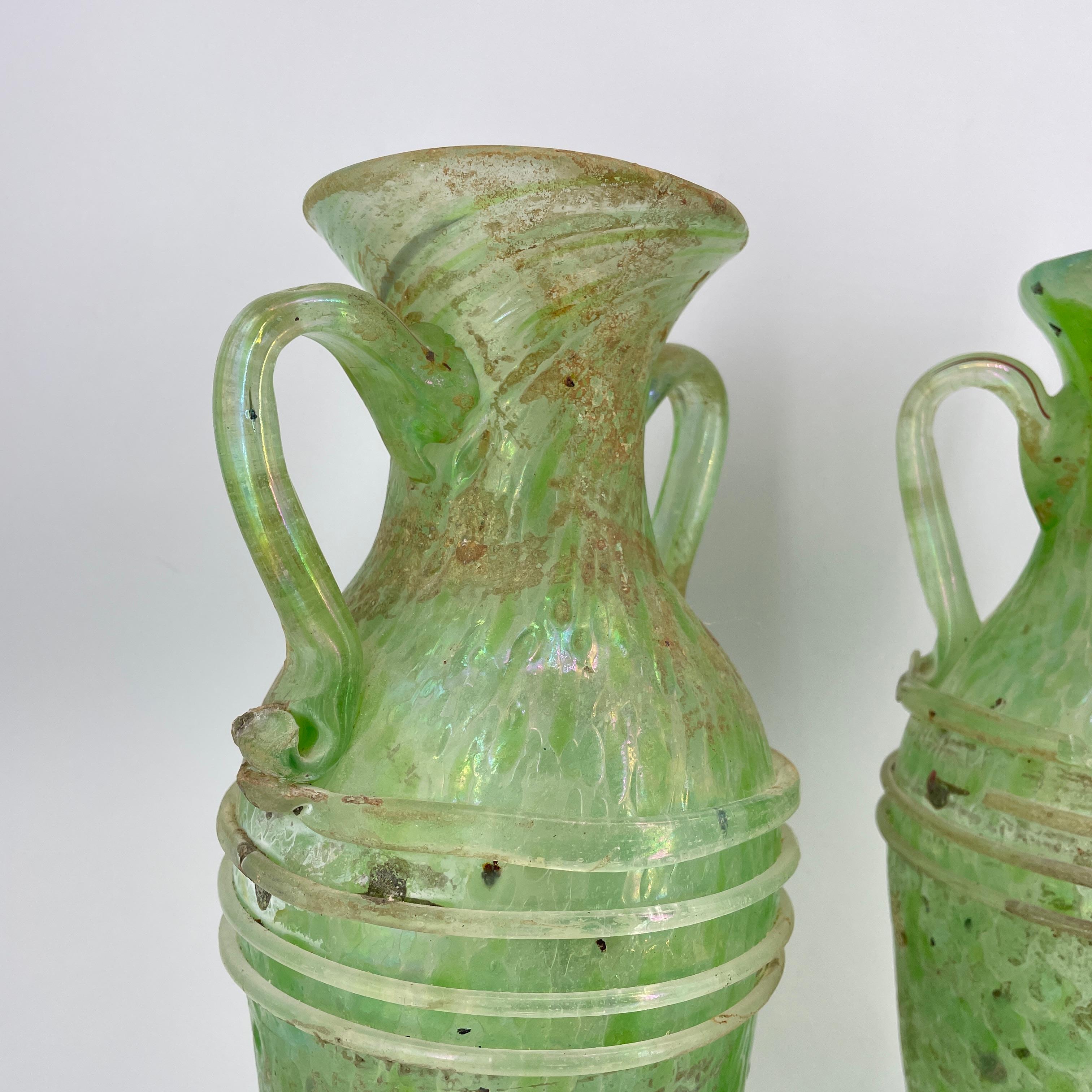 Paar Kunstglasvasen mundgeblasen romanisch wie Scavo Cenedese Venini Murano im Angebot 6
