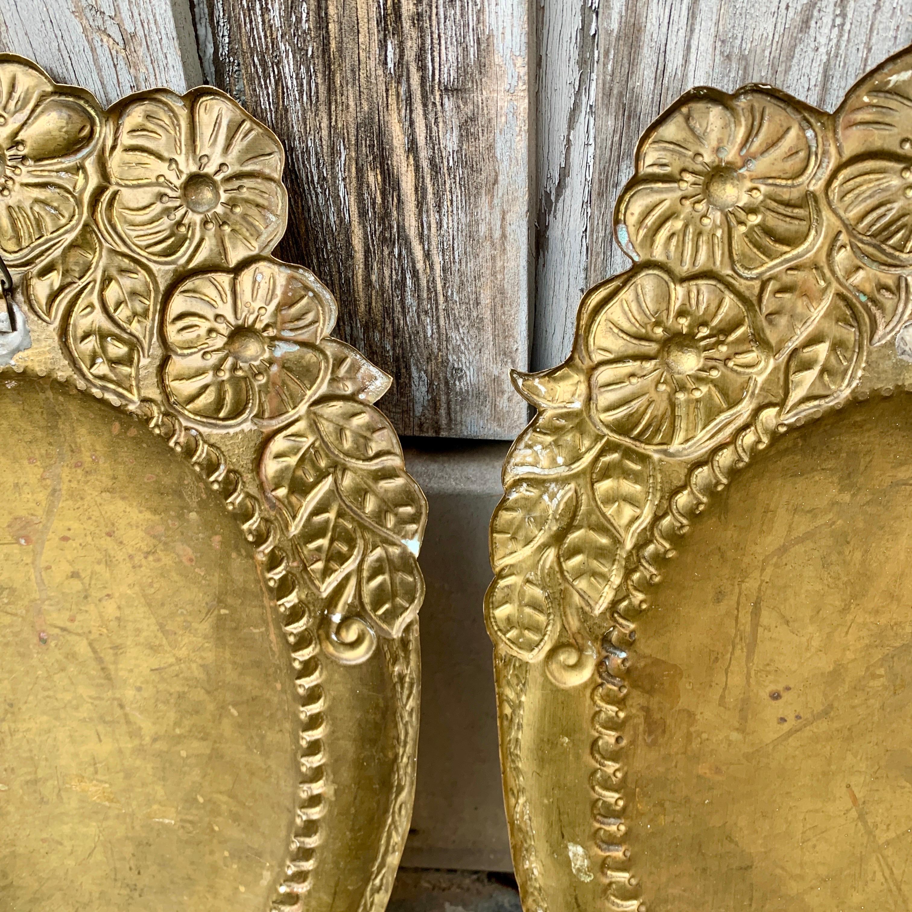 Pair Art Nouveau Brass Wall Sconces For Sale 12