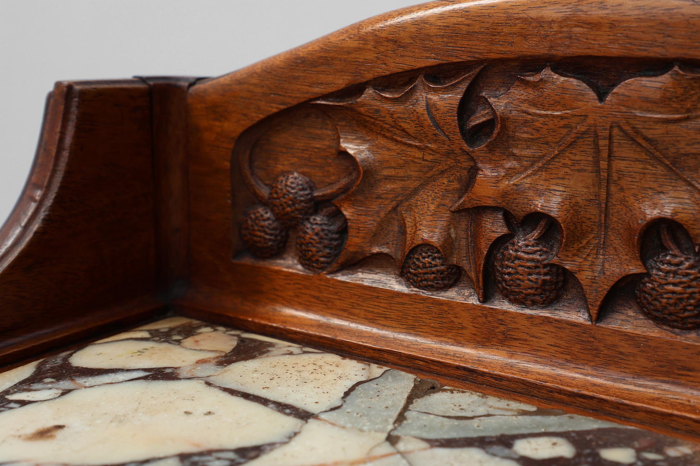 Paire de tables de nuit Art Nouveau avec dessus en marbre par Paul A Dumas, France ca. en vente 4