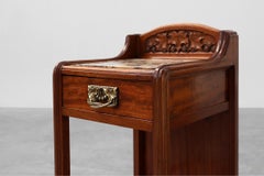 Pair Art Nouveau Nightstands with marble top by Paul Alexandre Dumas, France ca.