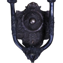 Pair Art-Nouveau Style Patinated Bronze 2-Light Wall Sconces, After G. Flamand