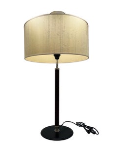 Pair, Arte Flash for Natuzzi “Ludovica” Leather Wrapped Table Lamps. Hollywood
