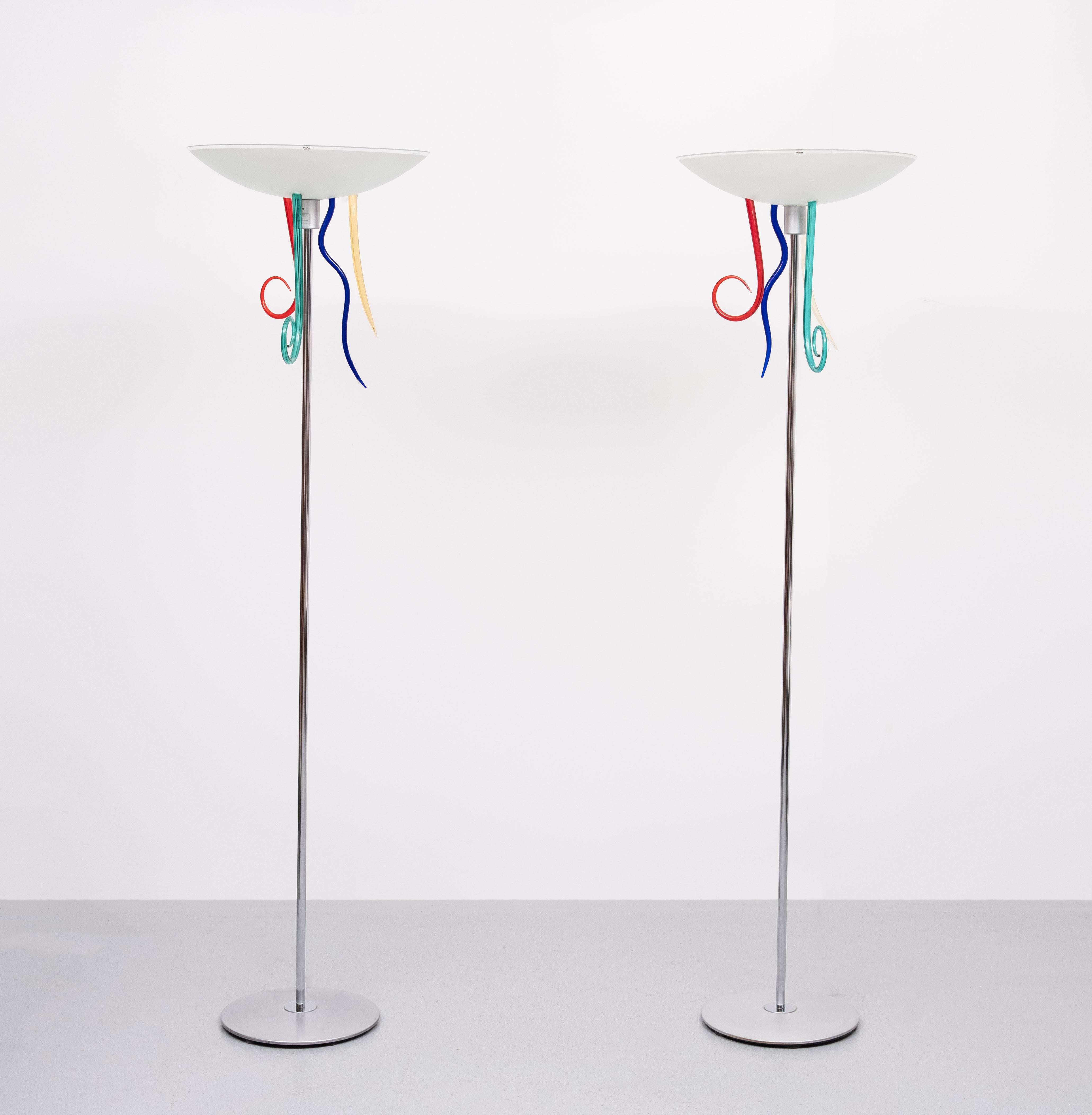Vetro di Murano coppia di lampade da terra Artemide  Efesto di Andrea Anastasio  Italia in vendita