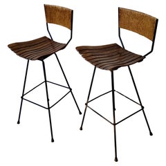 Pair Arthur Umanoff rotating Bar Stools