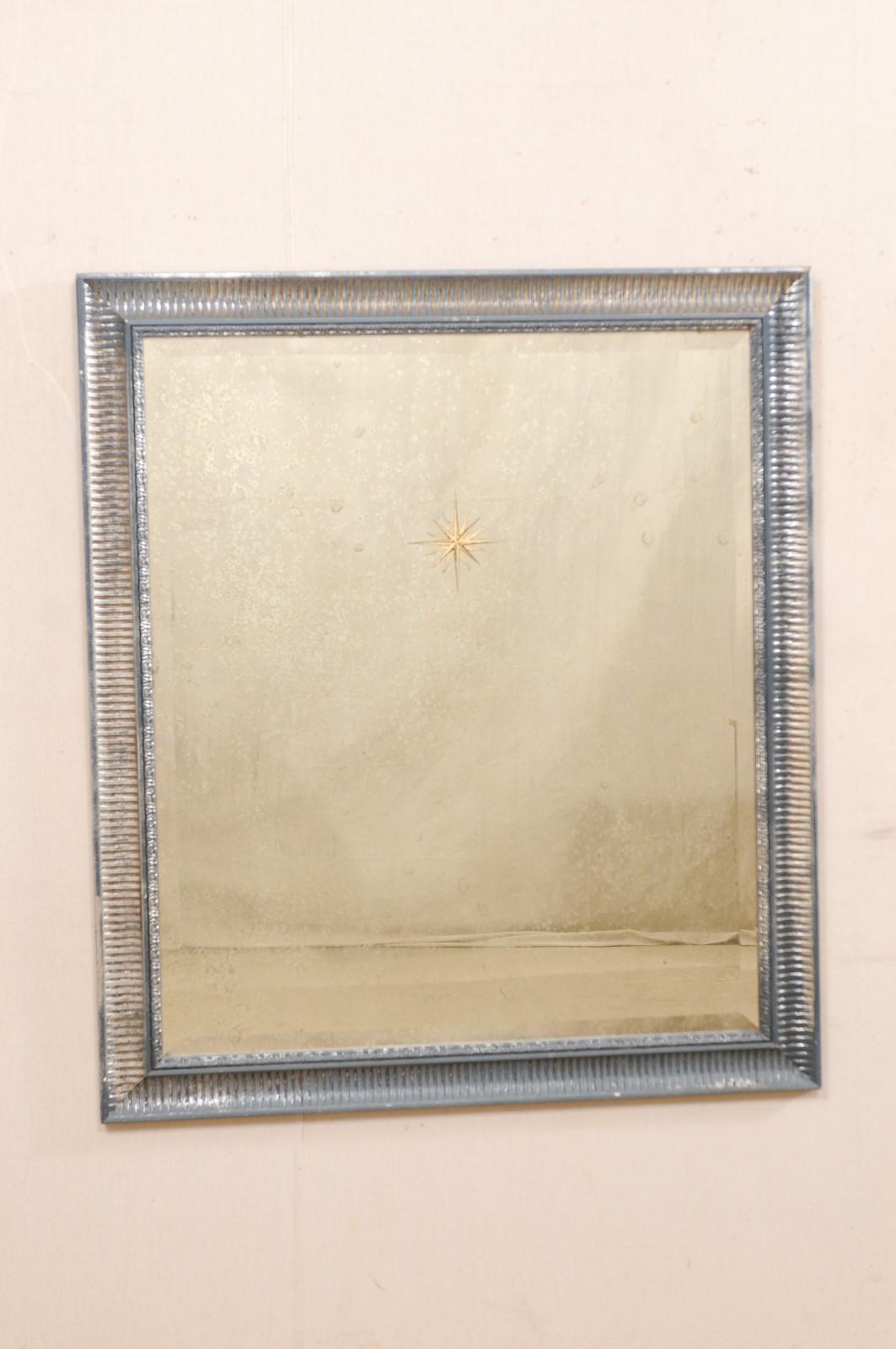 Pair Artisan Crafted Mirrors with Sunburst Accents & Fluted Frames 5