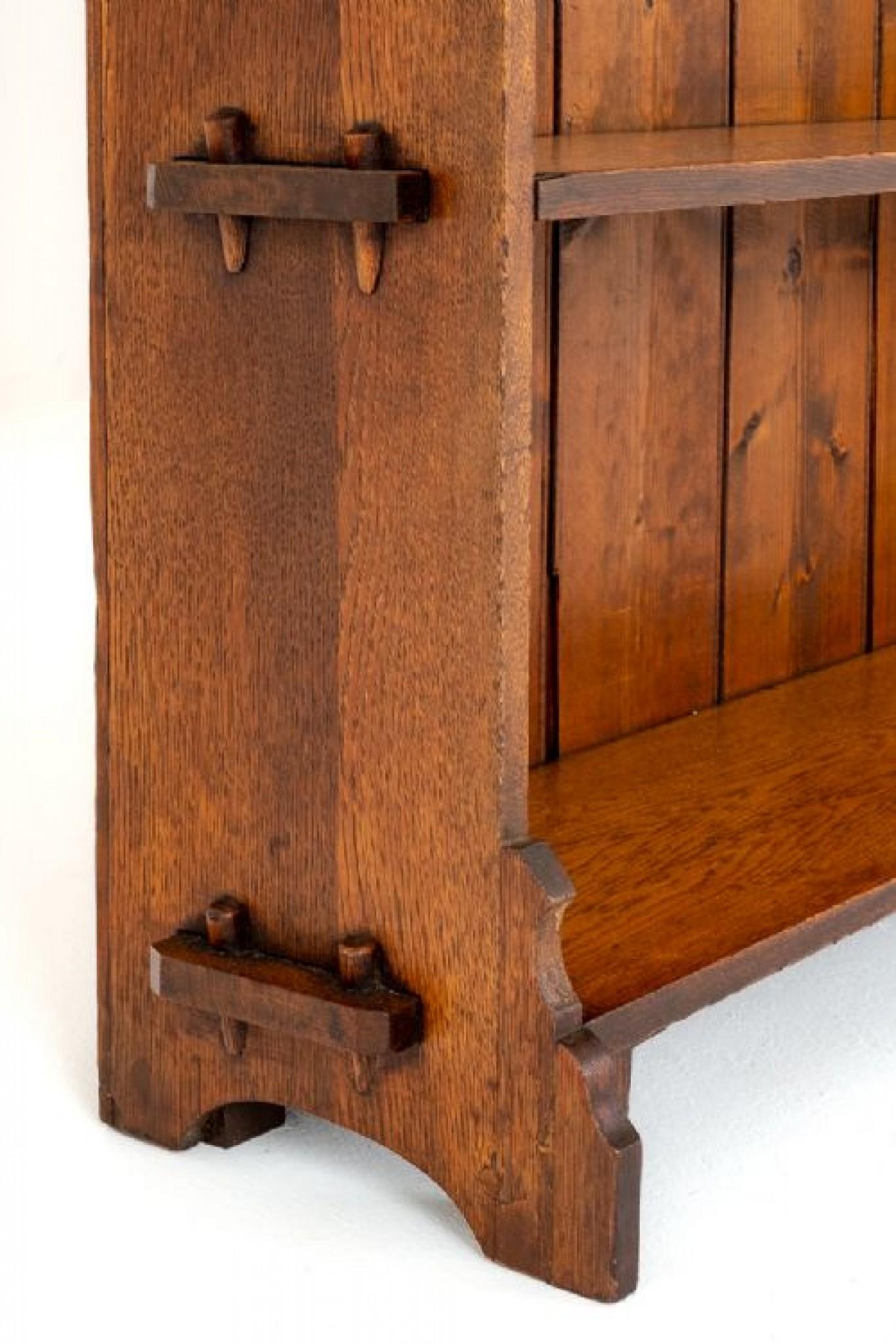 Late 19th Century Pair Arts and Crafts Bookcases Open Front Oak