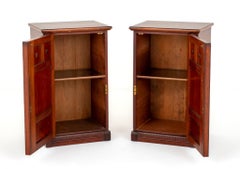 Pair Arts and Crafts Cabinets Mahogany Nightstands 1900