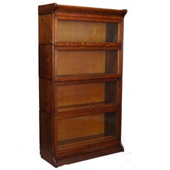 Pair Arts & Crafts Mission Oak Barrister 4-Stack Bookcase, Matching, circa 1920
