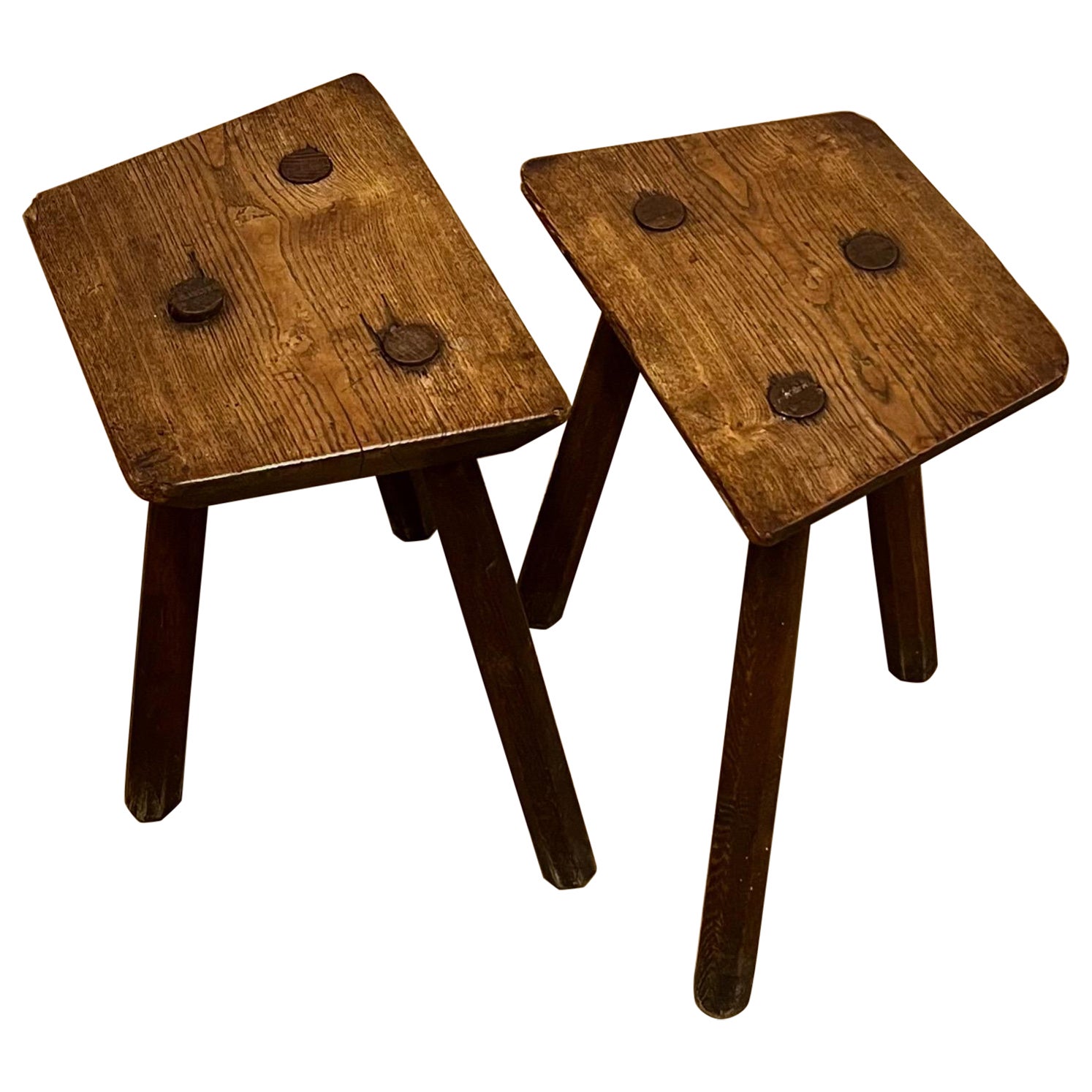 Pair Ash Stools For Sale