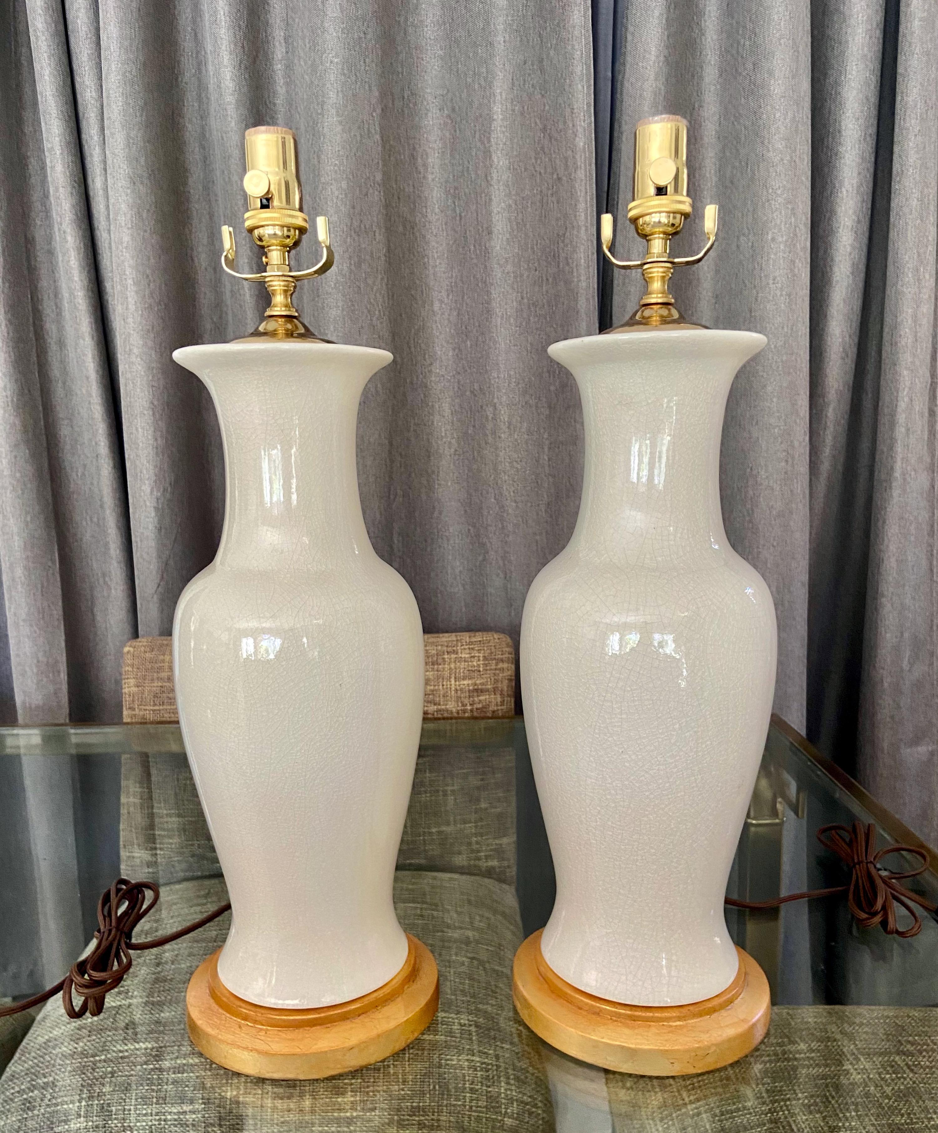 Pair Asian White Blanc De Shine Porcelain Table Lamps For Sale 9