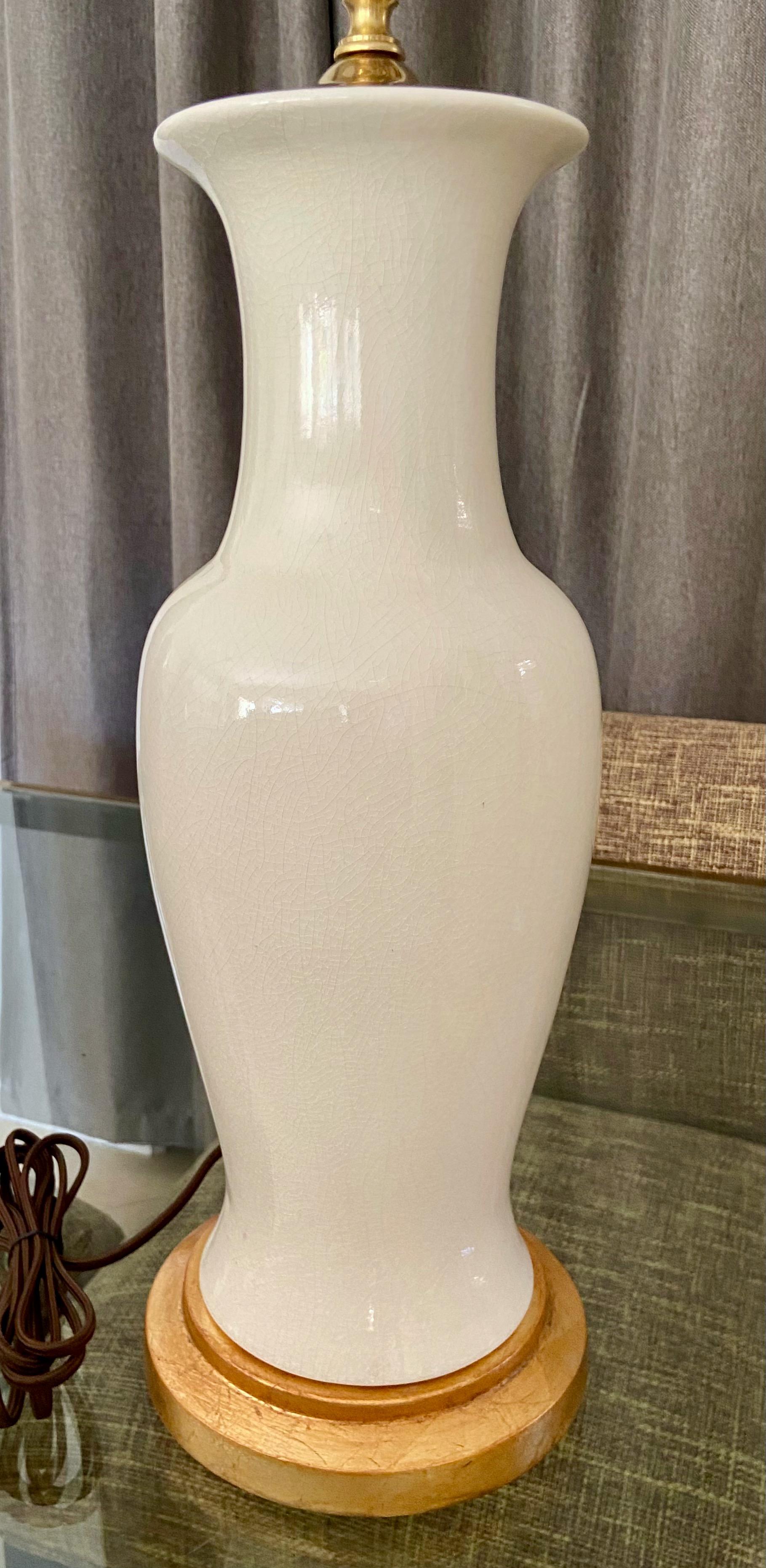 Pair Asian White Blanc De Shine Porcelain Table Lamps For Sale 1
