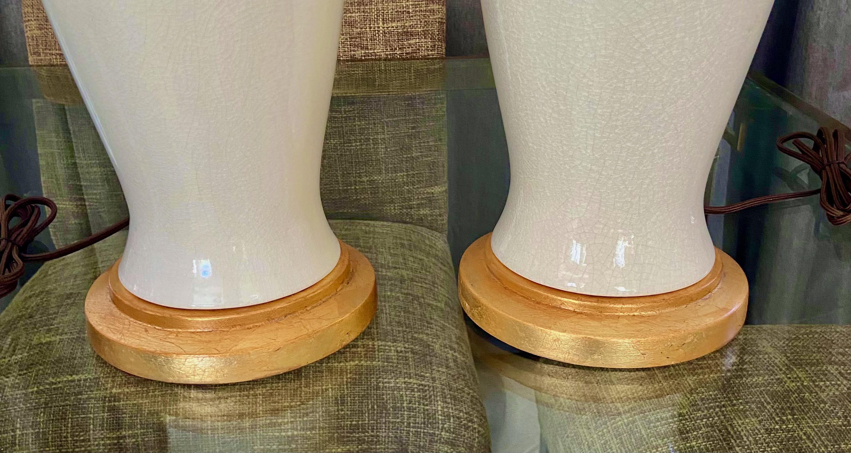 Pair Asian White Blanc De Shine Porcelain Table Lamps For Sale 4