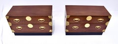 Henredon Asian Modern Mahogany Campaign Chests
