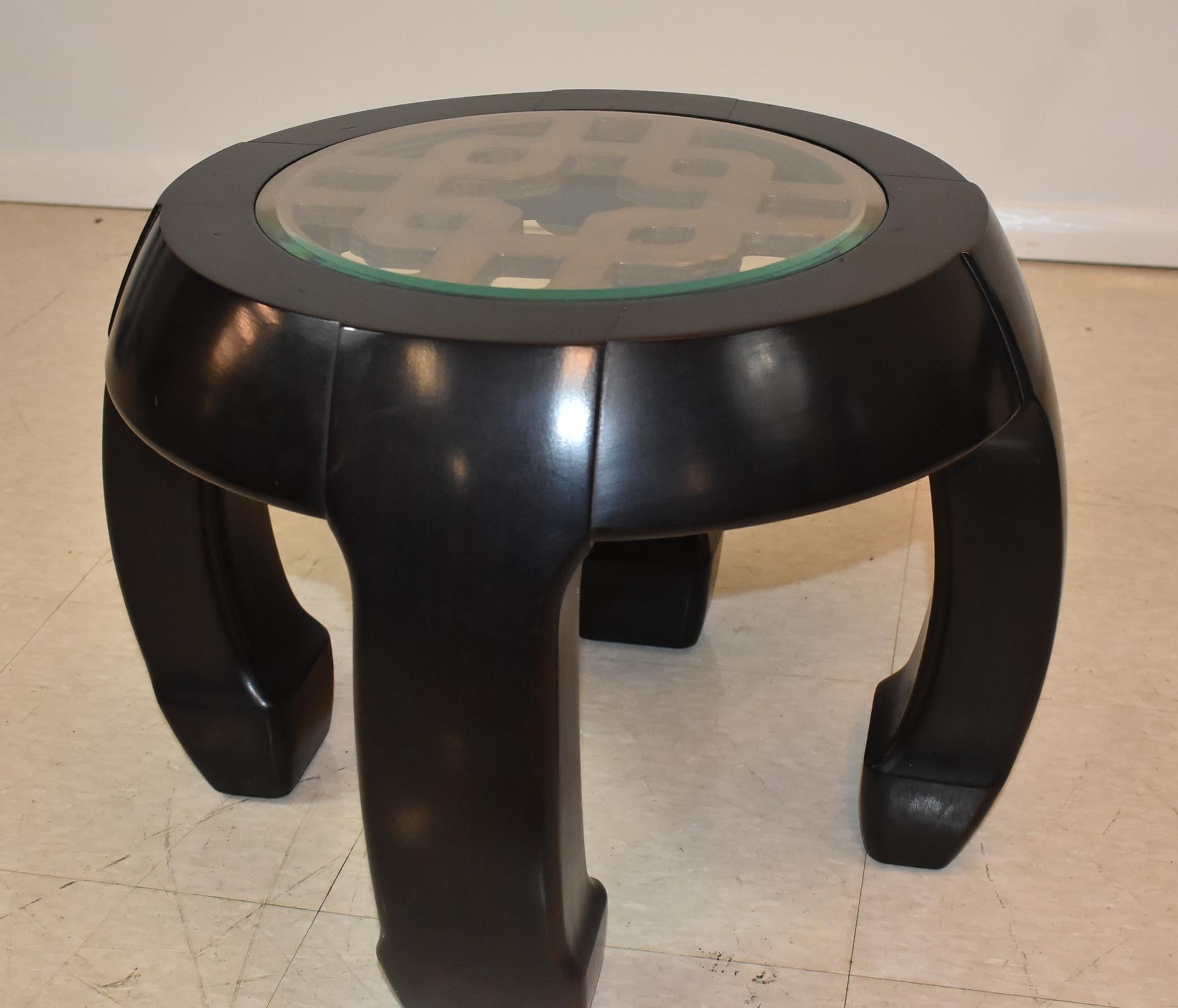 Modern Pair of Asian Style Black Lacquer Tables Gordons Furniture For Sale